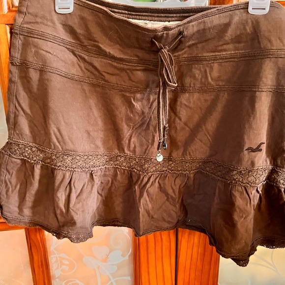 Hollister brown ruffle skirt Sz L - Picture 6 of 7